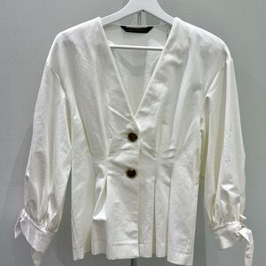 Zara Pleted Linen Blouse